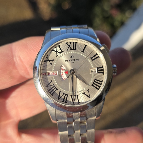 Perrelet Stainless Watch with Roman Numerals and Date Display - Picture 8 of 9